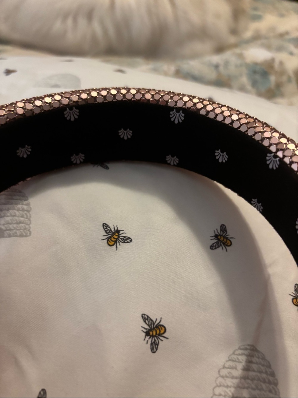 Ooak Lele Sadoughi Rose Gold Mesh Padded Alice Headband - Picture 6 of 6